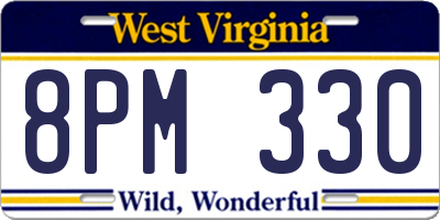 WV license plate 8PM330