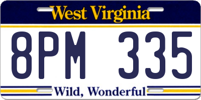 WV license plate 8PM335