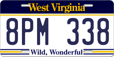 WV license plate 8PM338