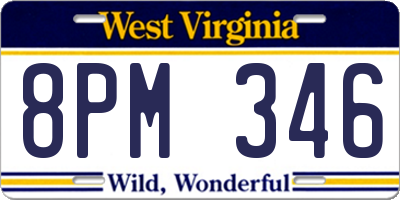 WV license plate 8PM346