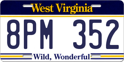 WV license plate 8PM352