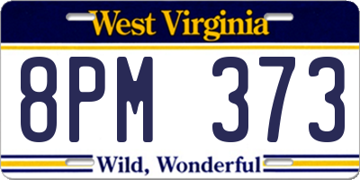 WV license plate 8PM373