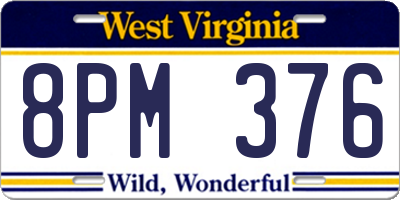 WV license plate 8PM376