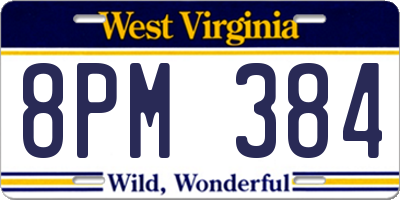 WV license plate 8PM384