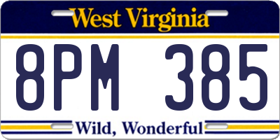 WV license plate 8PM385