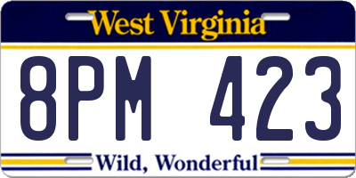 WV license plate 8PM423