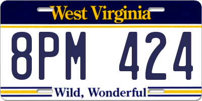 WV license plate 8PM424
