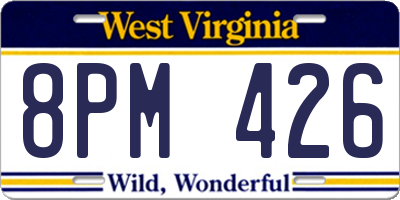 WV license plate 8PM426