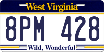 WV license plate 8PM428