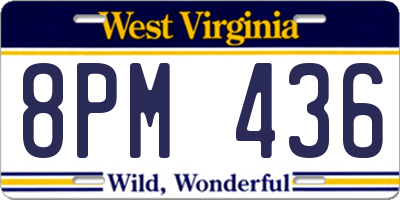 WV license plate 8PM436
