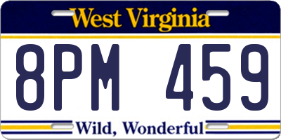 WV license plate 8PM459
