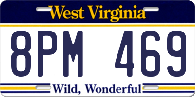 WV license plate 8PM469