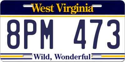 WV license plate 8PM473