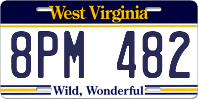 WV license plate 8PM482