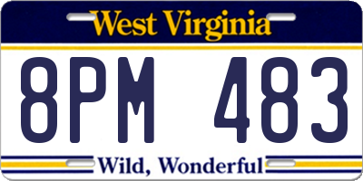 WV license plate 8PM483