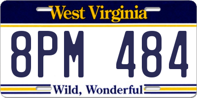 WV license plate 8PM484