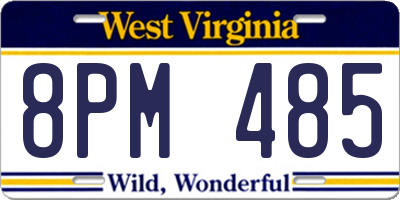 WV license plate 8PM485