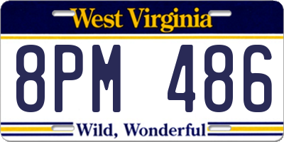 WV license plate 8PM486