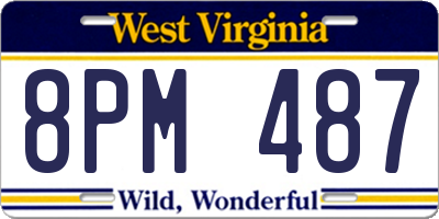 WV license plate 8PM487
