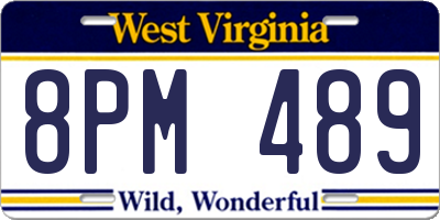 WV license plate 8PM489