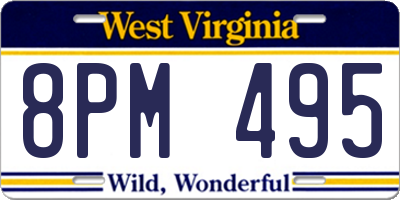 WV license plate 8PM495