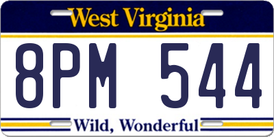 WV license plate 8PM544