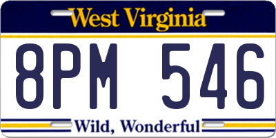 WV license plate 8PM546