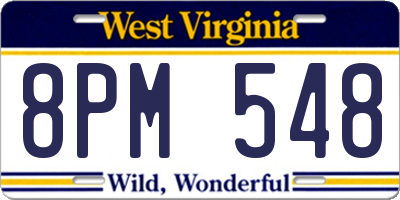 WV license plate 8PM548