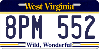 WV license plate 8PM552