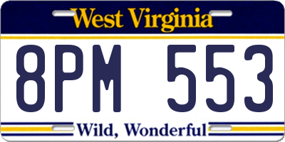 WV license plate 8PM553