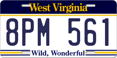 WV license plate 8PM561