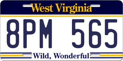 WV license plate 8PM565