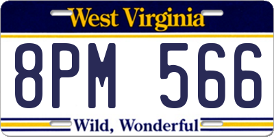 WV license plate 8PM566