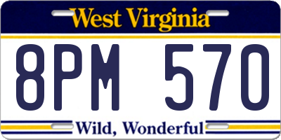 WV license plate 8PM570