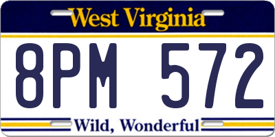 WV license plate 8PM572