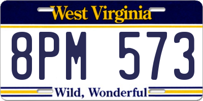 WV license plate 8PM573