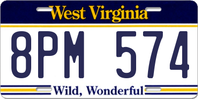 WV license plate 8PM574