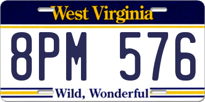 WV license plate 8PM576