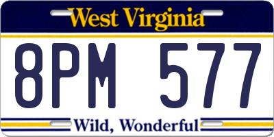 WV license plate 8PM577