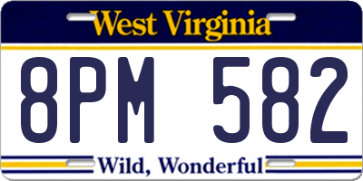 WV license plate 8PM582