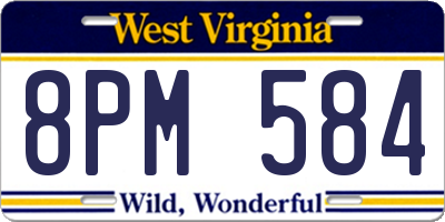 WV license plate 8PM584