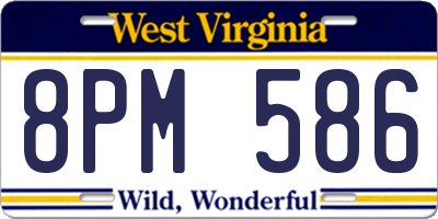 WV license plate 8PM586