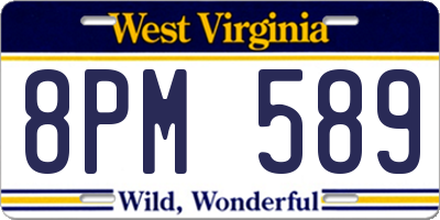 WV license plate 8PM589