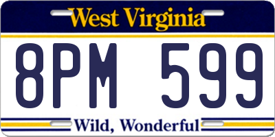 WV license plate 8PM599