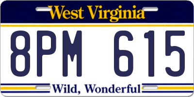 WV license plate 8PM615