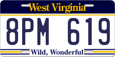 WV license plate 8PM619