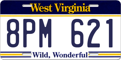 WV license plate 8PM621
