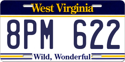 WV license plate 8PM622