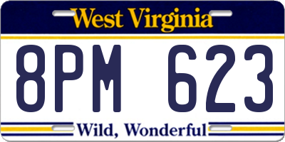 WV license plate 8PM623