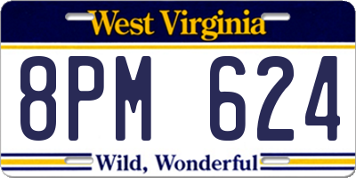 WV license plate 8PM624